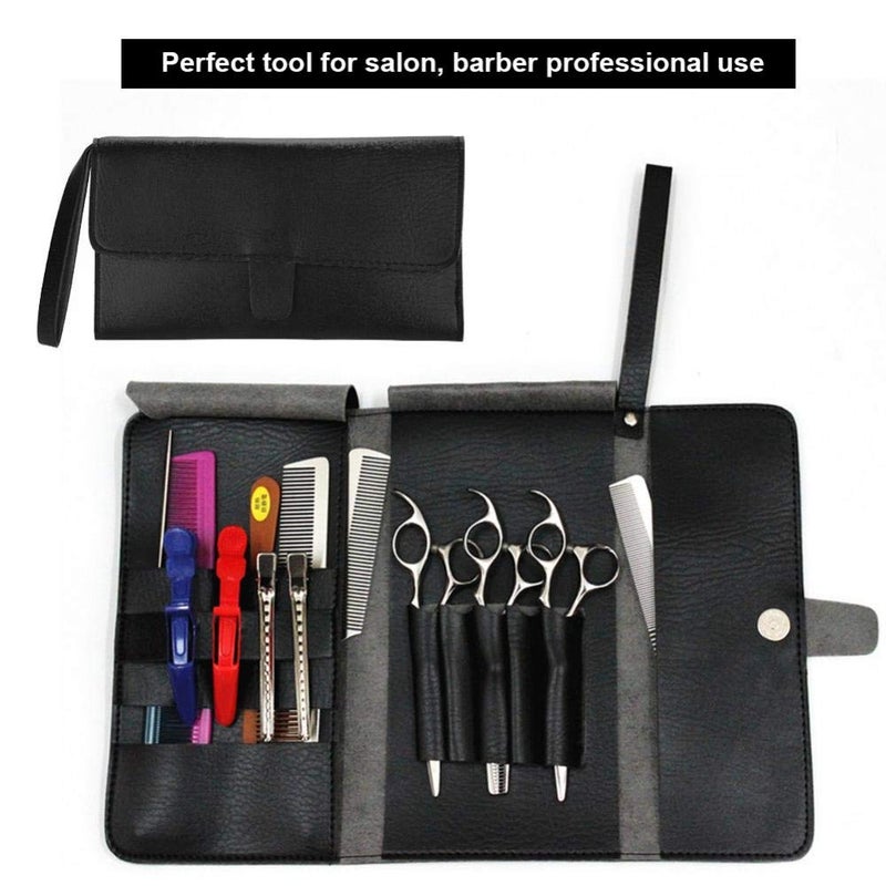 woobles PU leather Scissor Holder Pouch Cases for Hairdressers, Salon Hairdresser Shear Tools Holster Bag - Image 2